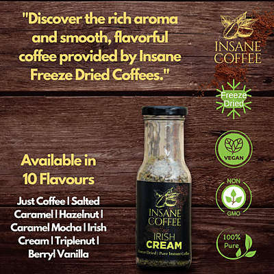 Insane Coffee Freeze Dried Irish Cream 50 Grams