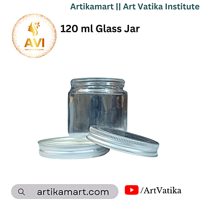 120 ml Glass Jar + SILVER Aluminium Cap 120 ml Glass Jar + SILVER Aluminium Cap