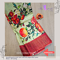 Pure Geecha Tusser silk saree YBRSTSK20320