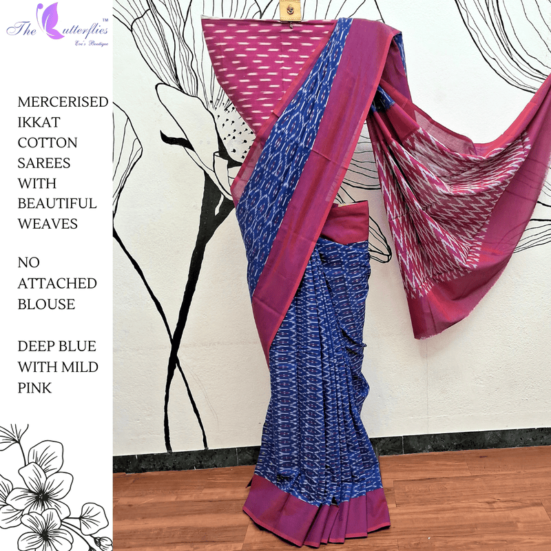 IKKAT MERCERISED COTTON SAREE BGHSDIC23321 IKKAT MERCERISED COTTON SAREE BGHSDIC23321