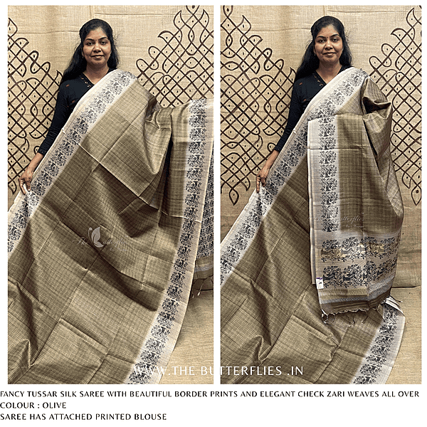 FANCY TUSSER SILK SAREE SFHSTSK24627