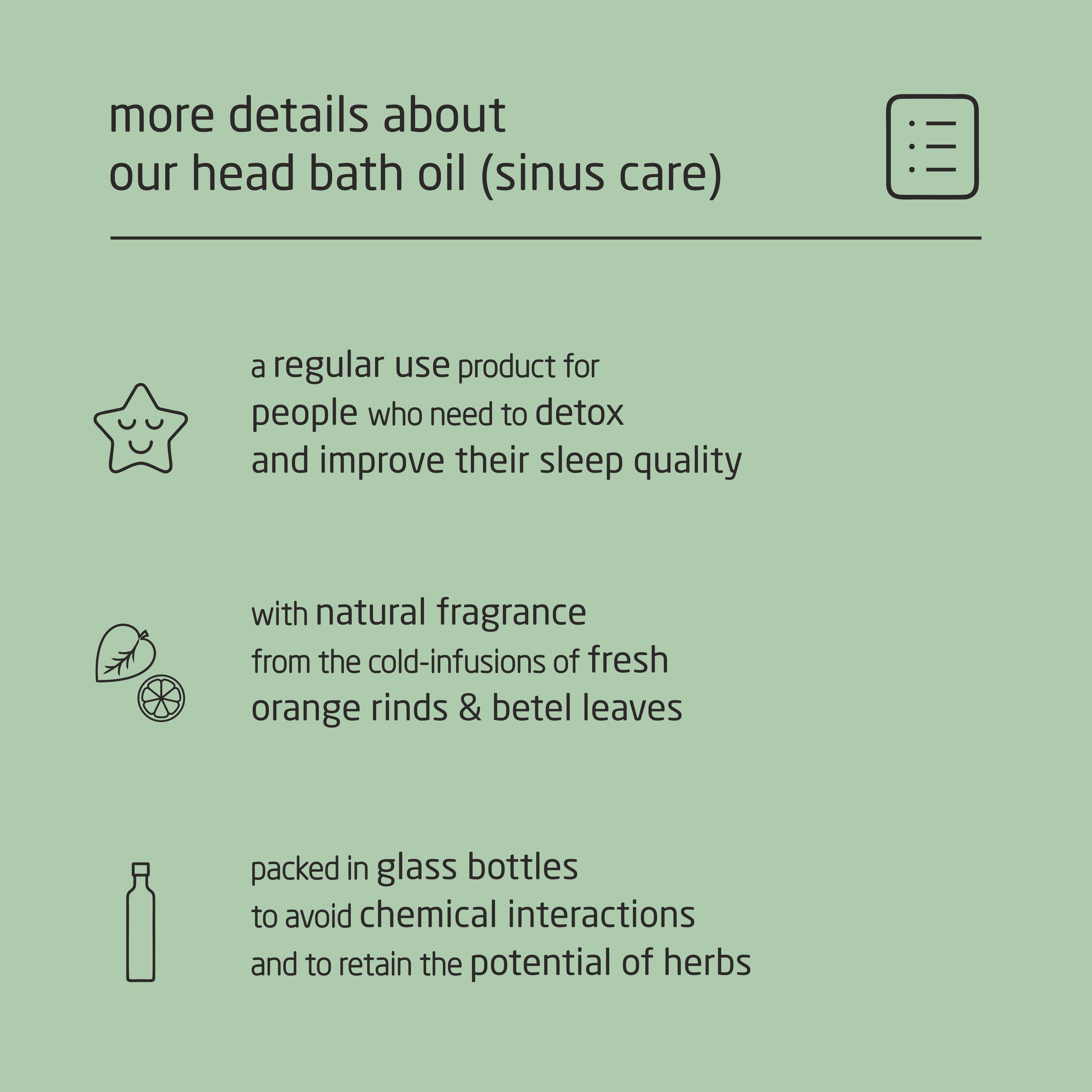 Premium Herbal Cold-Infused Head Bath Oil (Sinus Care) - 100ml
