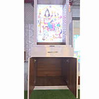 Shiv Parivar Mandir with Printed Acrylic and Storage Space - Sehrawat Brothers Shiv Parivar Mandir with Printed Acrylic and Storage Space - Sehrawat Brothers