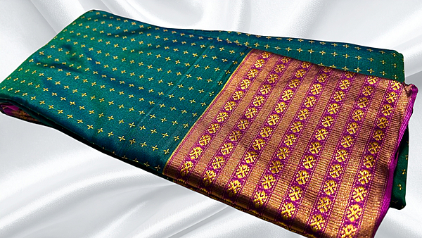 Nilambari Soft Silk Jari Saree - Green
