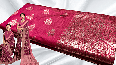 Yukta Soft Silk Saree - Pink