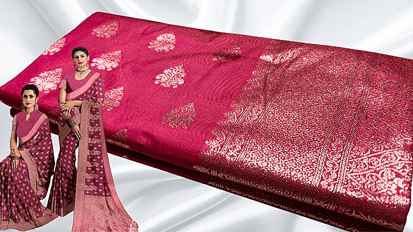 Yukta Soft Silk Saree - Pink