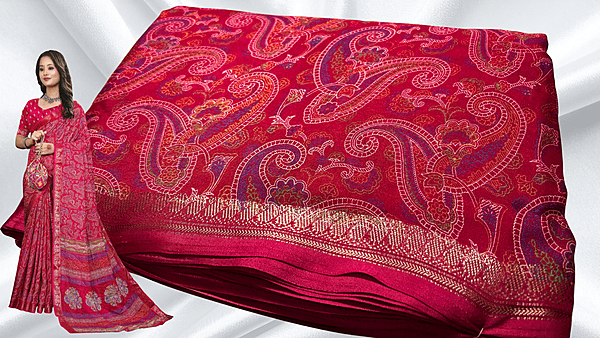 Aariv Binny Silk Small Jari Saree - Rani Pink