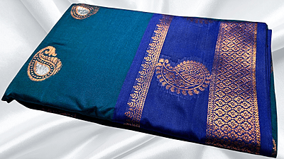 Vamika Dual Shade Silk Saree - Blue