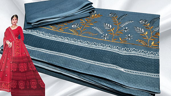 Prajakta Pure Cotton Embroidery Saree - Gray