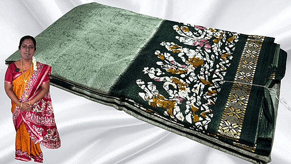 Rhythm Soft Bentex Silk Saree - Light Green