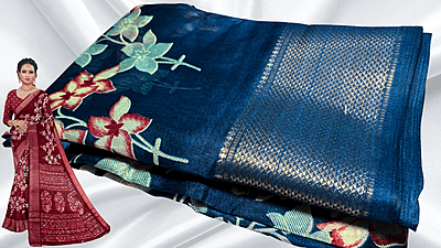 Manvi Fancy Silk Saree - Blue