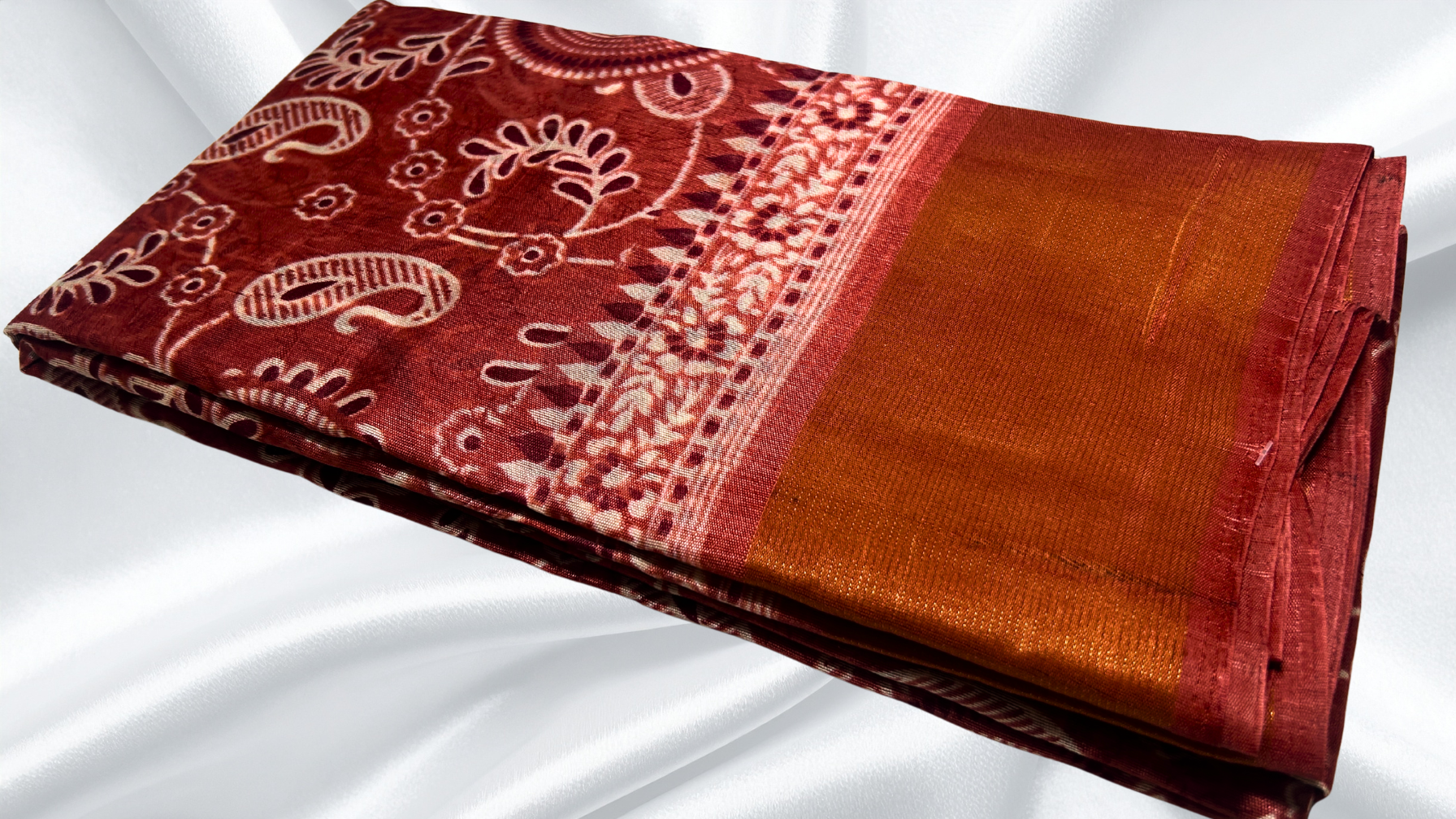 Zarina Pattu Soft Saree - Red Orange