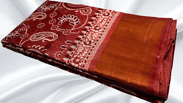 Zarina Pattu Soft Saree - Red Orange