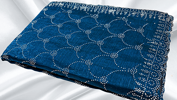 Classic Choice Space Silk Stone Work Saree - Aqua Blue