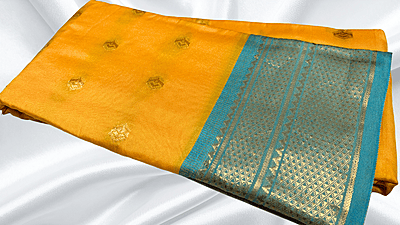 Gold Kanchi Semi Silk Saree - Yellow Gold Kanchi Semi Silk Saree - Yellow