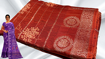 Samiksha Soft Marshmallow Gold Jari Saree - Rusty Orange Samiksha Soft Marshmallow Gold Jari Saree - Rusty Orange