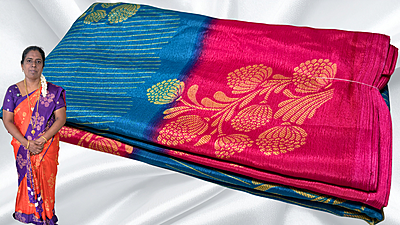Fini Soft Turkey Line Silk Saree - Aqua Blue Fini Soft Turkey Line Silk Saree - Aqua Blue