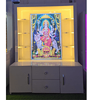 Sherawali Mata Puja Mandir Printed on Acrylic with Storage Space | Sehrawat Brothers Sherawali Mata Puja Mandir Printed on Acrylic with Storage Space | Sehrawat Brothers