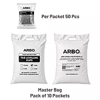 3MMCLIP-500PCS ARBO Tile Levelling Clip 3mm (500 Pcs/Bag - 10 Packets × 50 Pcs)