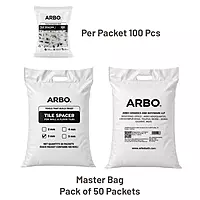 3MMSPACER-5000PCS ARBO Tile Spacer 3mm (5,000 Pcs/Bag - 50 Packets × 100 Pcs)