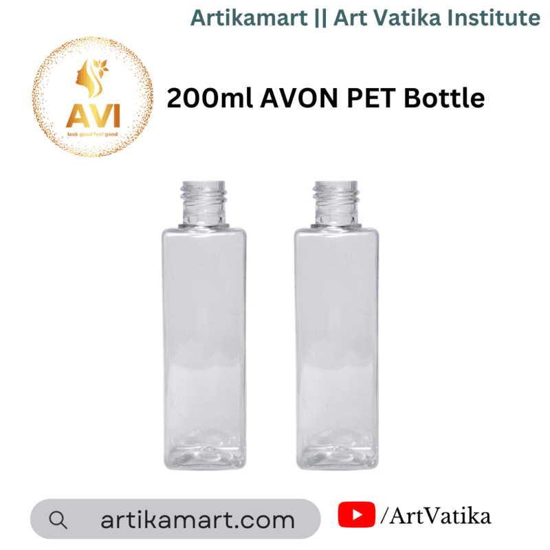 200ml SQUARE PET Bottle CLEAR - 24mm Neck
