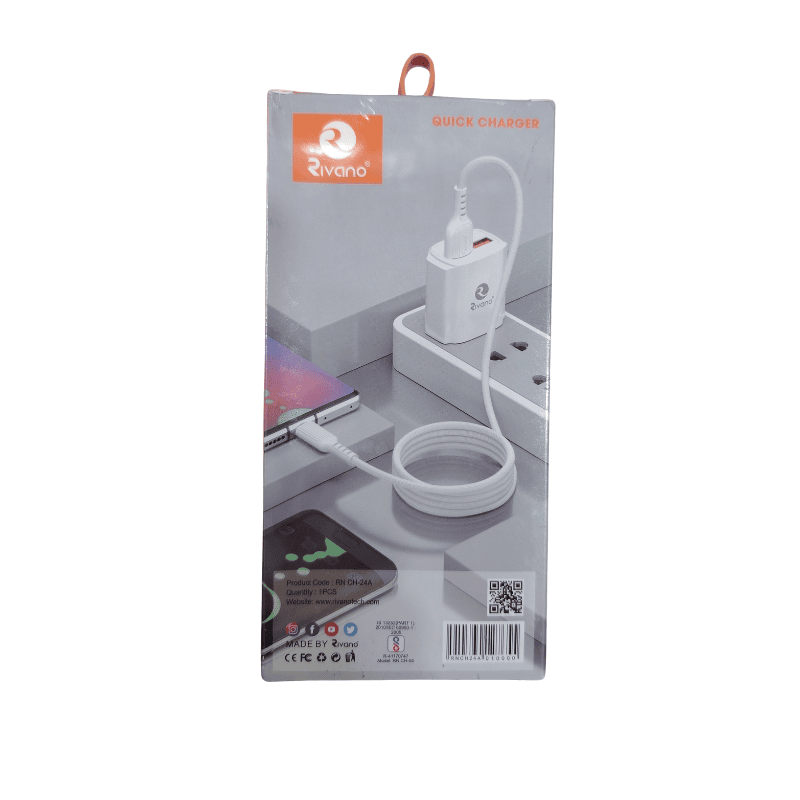 Rivano RNCH24A Charging Adapter – Fast & Efficient Charging | Compact Design | Reliable Power Output