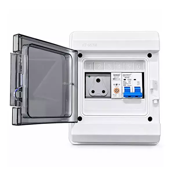EV Charging MCB Box |3-Pin 16A Socket, Sibass 32A 2-Pole AC MCB & WiFi Smart Circuit Breaker 1P 230V 20A