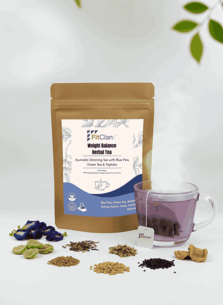 Weight Balance Herbal Tea | Ayurvedic Slimming Tea with Green Tea, Blue Pea & Triphala
