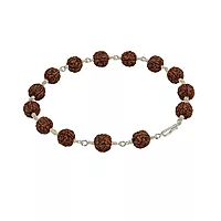 Silver Capped Rudraksha Bracelet