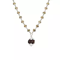 Silver Tied Tulsi Mala with Rudraksham Pendant