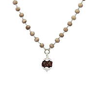 Silver Tied Tulsi Mala with Rudraksham Pendant
