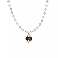 Silver Tied Spatika Mala with Rudraksha Pendant