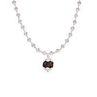 Silver Tied Spatika Mala with Rudraksha Pendant