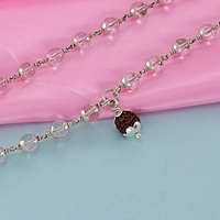 Silver Tied Spatika Mala with Rudraksha Pendant