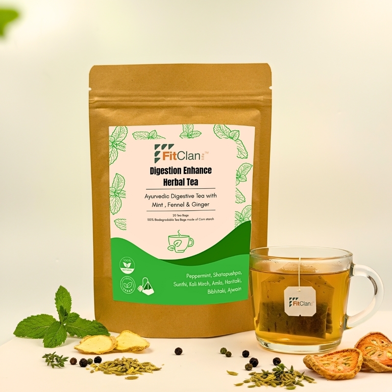 Digestion Enhance Herbal Tea | Ayurvedic Digestive Tea with Fennel, Ginger & Mint