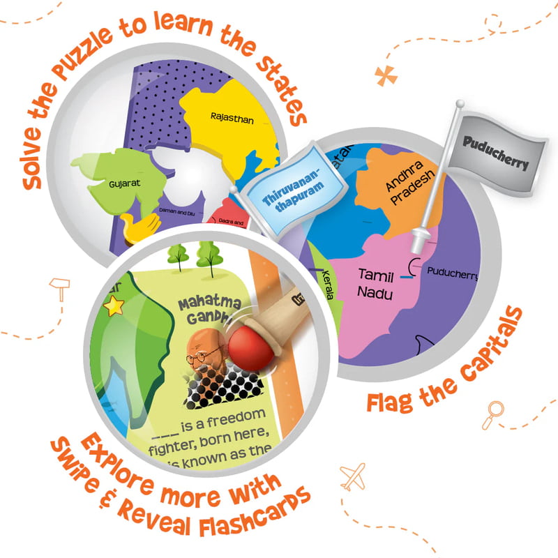 Mapology - India with Flags & Flash Cards