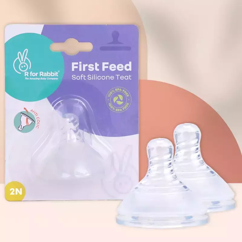 R For Rabbit - First Feed Silicone Teat  Pack Of 2