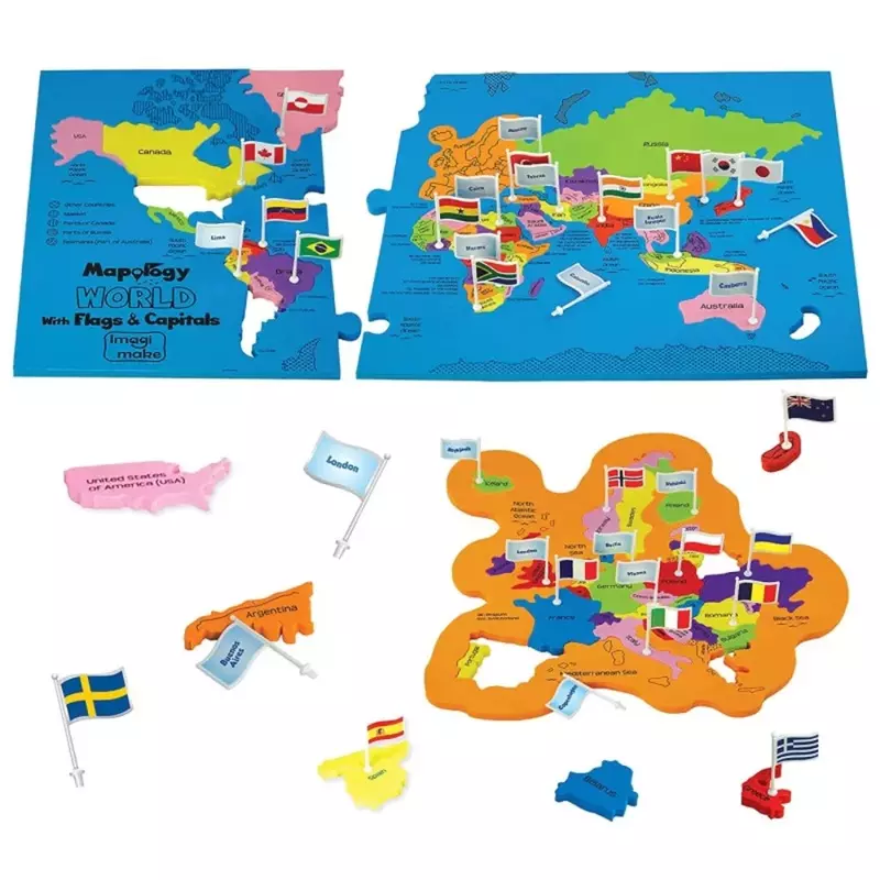 Mapology - World with Flags & Capitals