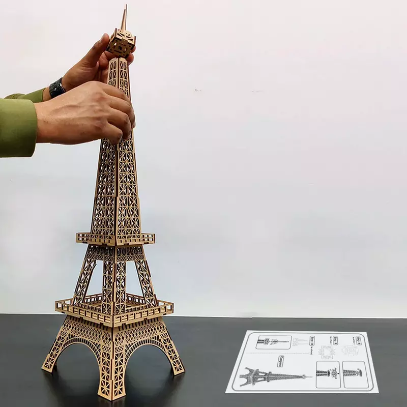Wooden Puzzle - 3D Eiffel Tower