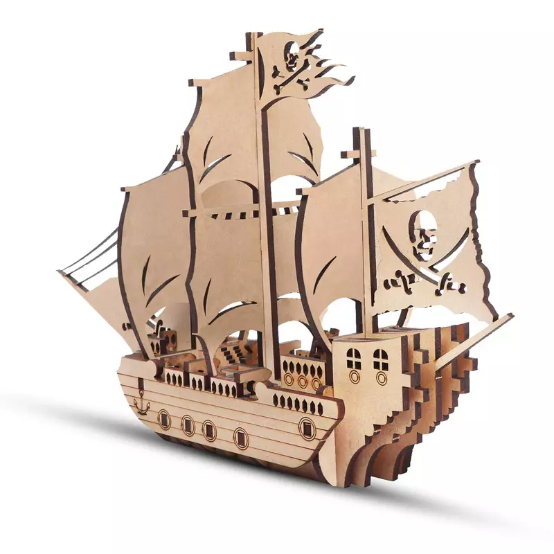 Wooden Puzzle - 3D Pirate Ship