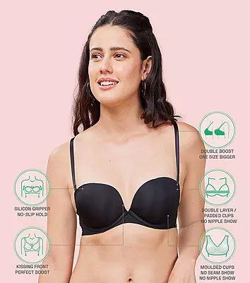 ENAMOR Innovations Strapless Multiway Women's Plunge Double Push-Up Bra - Padded, Wired, Medium Coverage F115