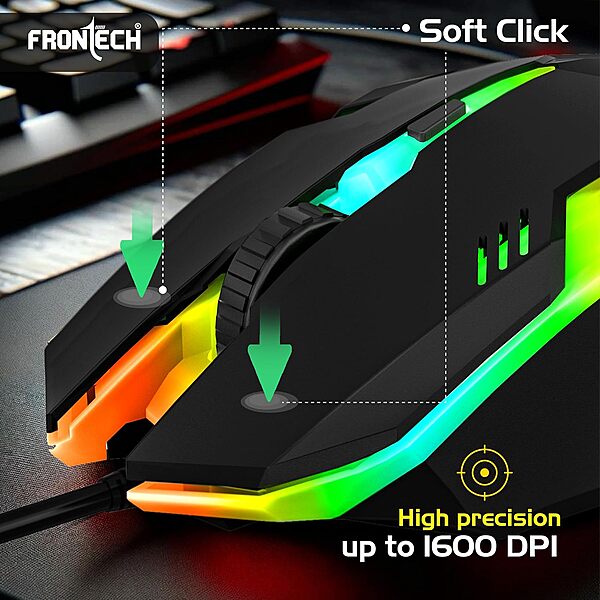 Krater Gaming Combo – Black, 104 Keys, RGB Backlit, Ergonomic Design, High Precision Mouse, Durable Key Switches, Anti-Ghosting, Multimedia Controls, Perfect for Gamers, Stylish and Functional.