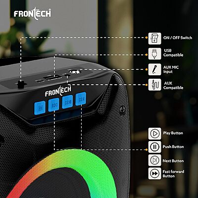 Frontech SW-0185 2.1 speakers deliver rich audio with deep bass and clear treble—perfect for music, movies, and everyday entertainment.