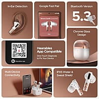 boAt Nirvana Zenith Truly Wireless in Ear Ear Buds w/Dolby Audio, 50dB ANC, Adaptive EQ Powered by Mimi, 6-Mic AI-ENx™, 50 Hrs. Playback & Hearables App Support