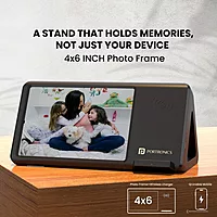 Portronics Freedom 5 15W Wireless Charger & Photo Frame – iPhone 12+ | Black