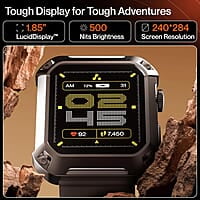 Ambrane 1.85" Uni Pair BT Calling Smartwatch, Rugged & Sporty Metal Body, 10 Days Battery, 500 NITS, 100+ Sports Mode with IP68, Sp02 Tracking, 100+ Watch Faces Stud