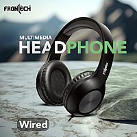 Frontech HF-3451 – Wired multimedia headphone with rich sound, soft ear cushions, and adjustable headband for comfortable daily use.