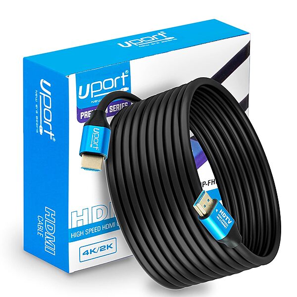 Uport 10M DisplayPort Cable 4K Metal Connector, high-speed transmission, supports 4K resolution, durable design, ideal for gaming and professional use, compatible with various devices.