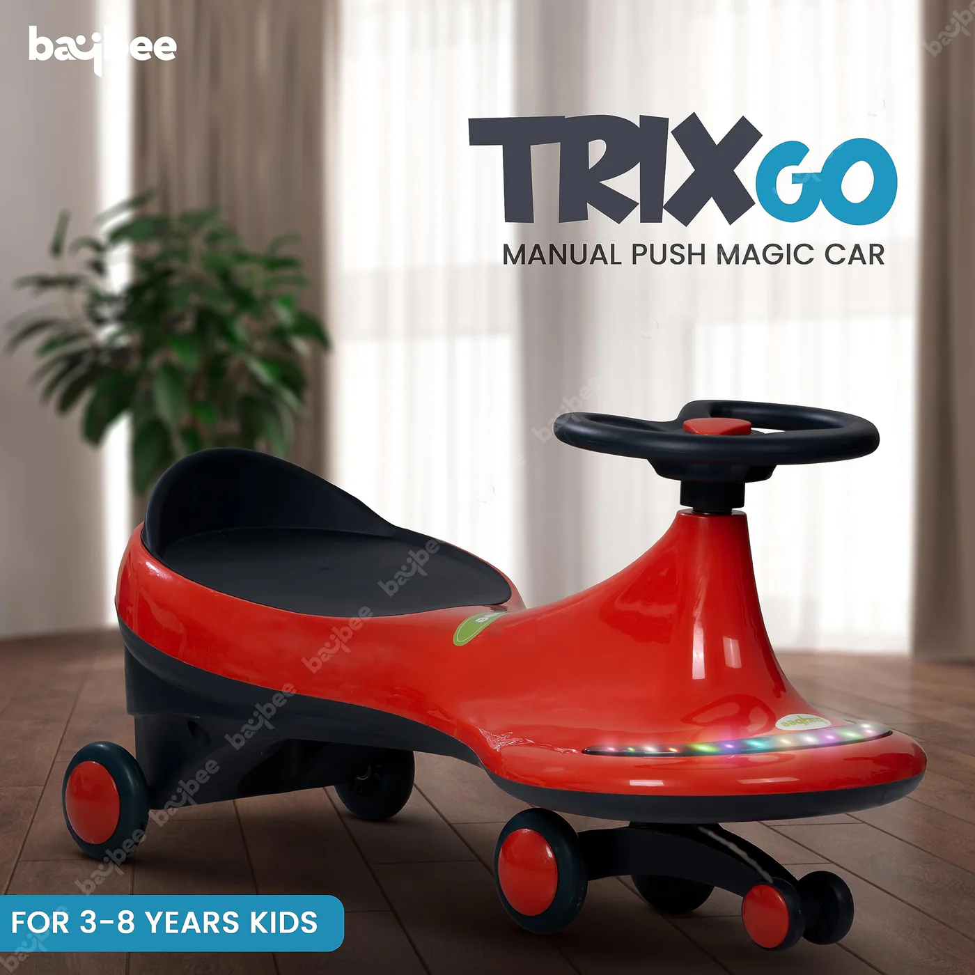 Baybee Trix Go Kids Magic Swing Cars for Kids-Red Baybee Trix Go Kids Magic Swing Cars for Kids-Red