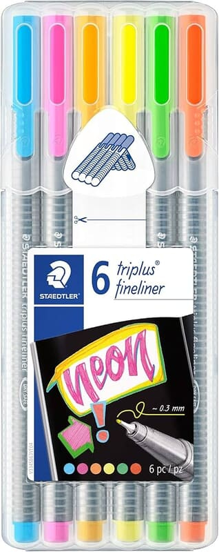 STAEDTLER 334 SB6CS3 TRIPLUS FINELINER NEON STAEDTLER 334 SB6CS3 TRIPLUS FINELINER NEON
